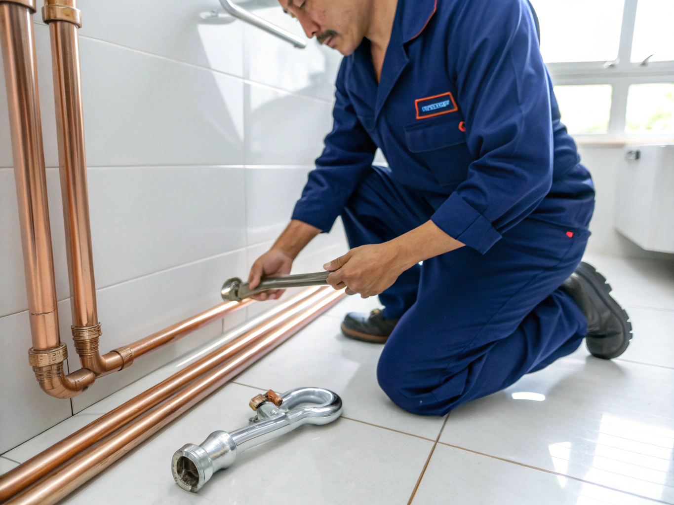Professional plumber installing a modern boiler system in Dublin