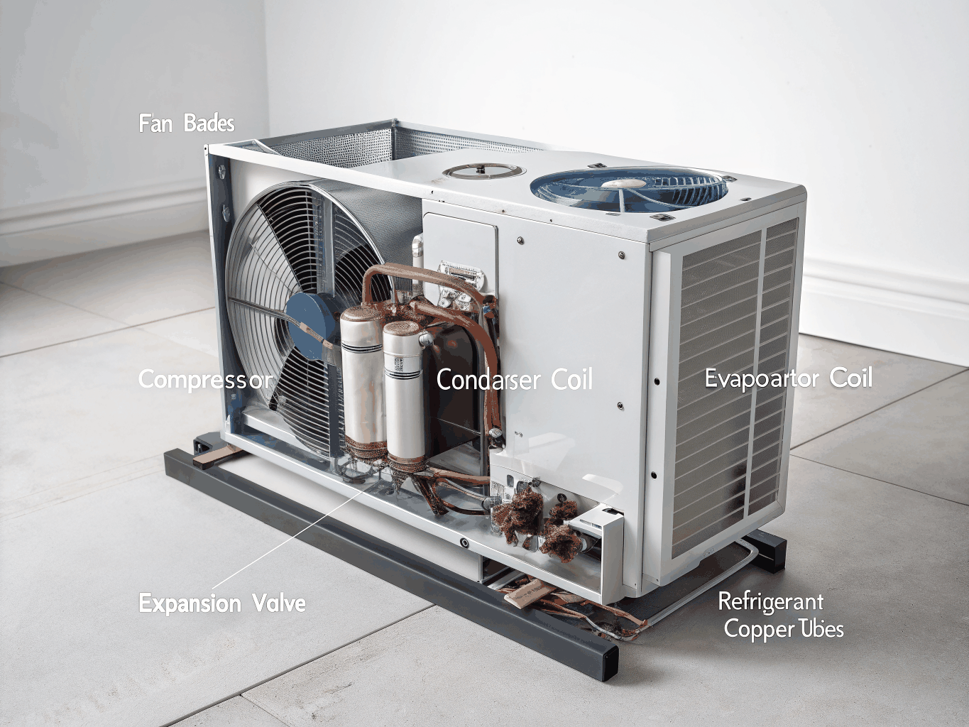 Modern air-to-water heat pump installation